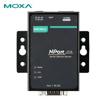 Moxa 1口RS-232串口设备联网服务器，0 ~ 55 °C工作温度；NPORT 5110